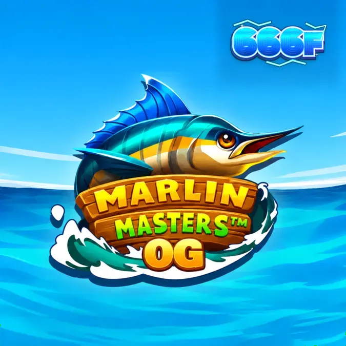 Tampilan layar permainan slot Marlin Masters OG dengan simbol ikan dan nelayan.
