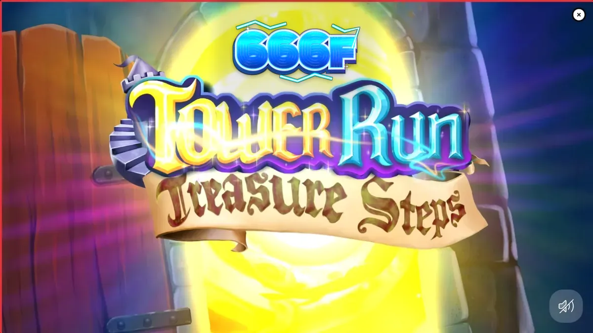 Tampilan visual retro pixel-art dari slot Tower Run Treasure Steps